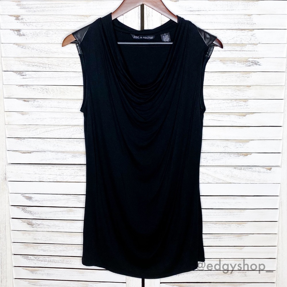 Zac & Rachel | Sleeveless Cowl Neck Draped Top - Picture 1 of 5
